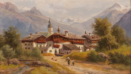 Village In Pinzgau, Salzburg by Gustav Barbarini: Digital File: JPG