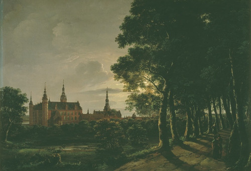 Frederiksborg Castle by Moonlight by Johan Christian Dahl: Digital File: JPG