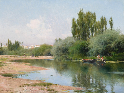 On the Guadalquivir, Seville by Emilio Snchez-Perrier: Digital File: JPG