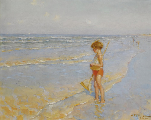 Playing on the beach by Charles Atamian: Digital File: JPG