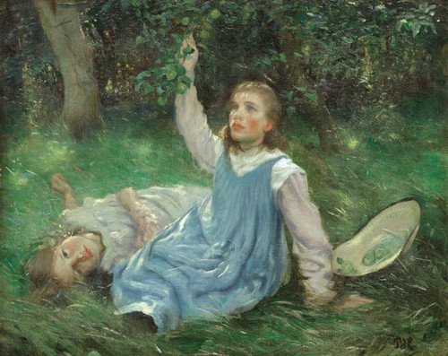 Summer Afternoon Apple Picking by Peter Hansen: Digital File: JPG