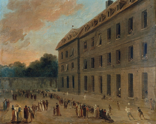 Rcration Des Prisonniers  Saint-Lazare; La Partie De Ballon by Hubert Robert: Digital File: JPG