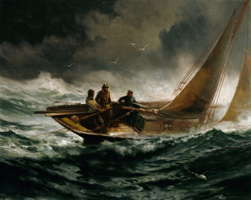 Riding out a Gale by Edward Moran: Digital File: JPG