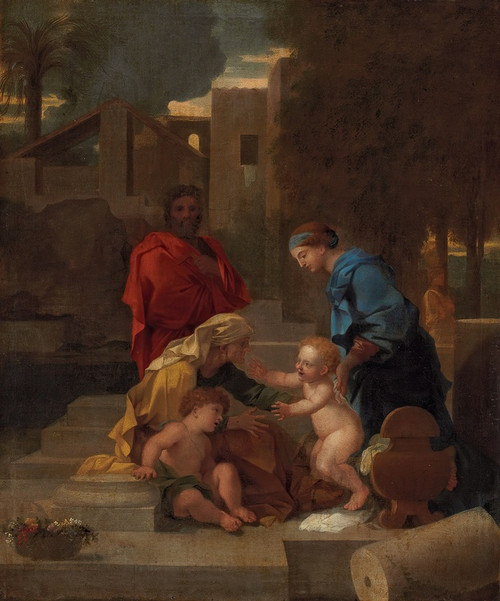 The Holy Family With Saint Elizabeth And The Infant Saint John The Baptist by Sbastien Bourdon: Digital File: JPG