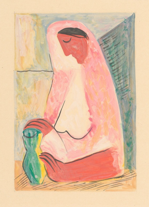Woman with a Vase by Mikul Galanda: Digital File: JPG
