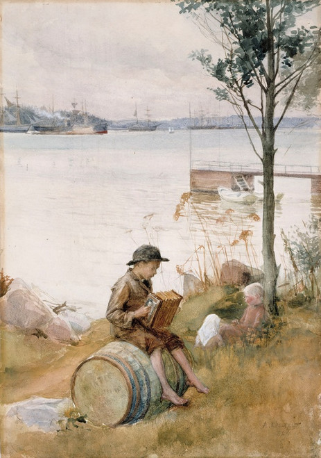 Serenade On The Embankment by Albert Edelfelt: Digital File: JPG