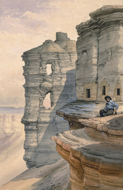 Cliff Houses on the Rio Mancos, Colorado by William Henry Holmes: Digital File: JPG