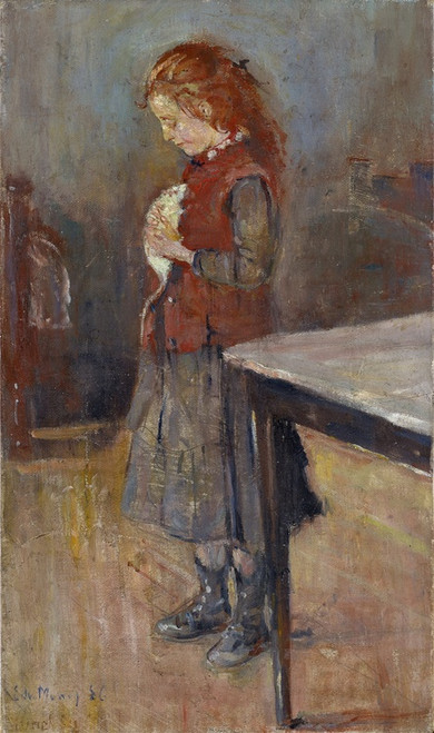 Redhaired Girl With White Rat by Edvard Munch: Digital File: JPG