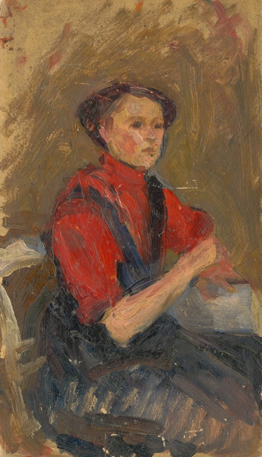 Portrait Of A Young Woman In A Red Sweater by udovt Pitthordt: Digital File: JPG