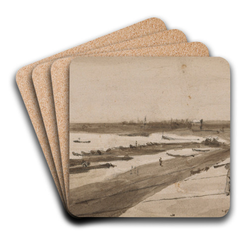 Parc de Bercy (quai de la Gare). by Auguste-Sbastien Bnard Art Drink Coaster set