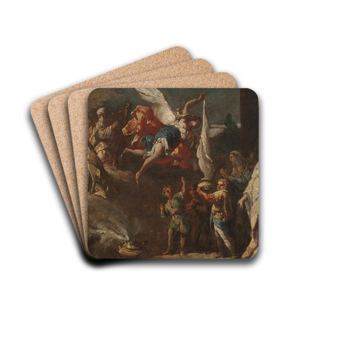 The Adoration of the Lamb. Study by Gaspare Diziani Drink Coasters - set of 4