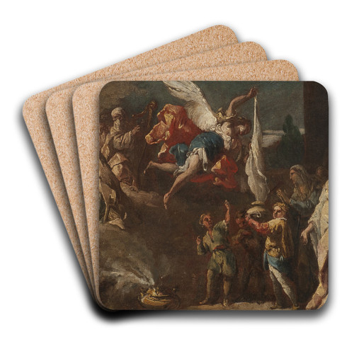 The Adoration of the Lamb. Study by Gaspare Diziani Art Drink Coaster set