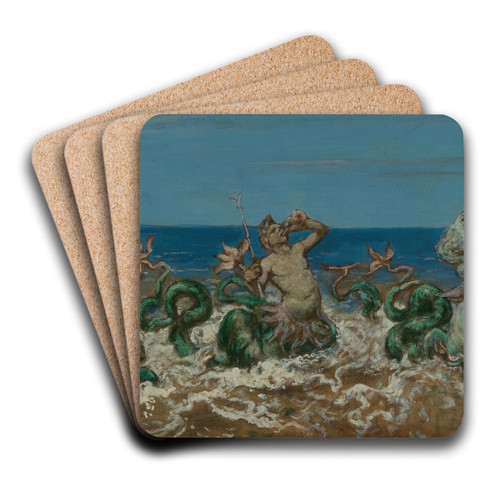 Tritonenzug by Hans Thoma Art Drink Coaster set