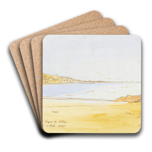 Cannes by Edward Lear Art Drink Coaster set Cannes by Edward Lear Art Drink Coaster set