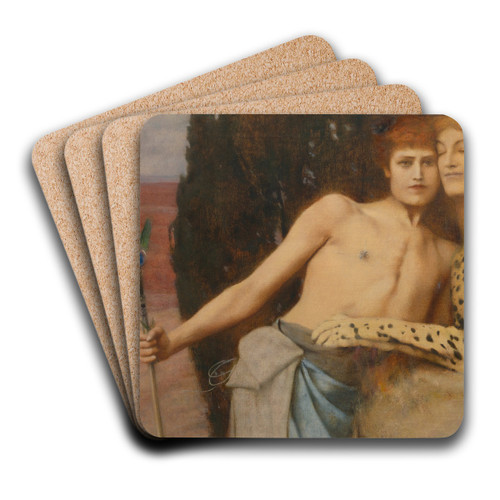 Caresses by Fernand Khnopff Art Drink Coaster set