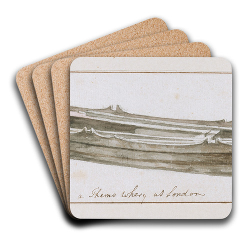 A Thems whery at London by Johann Heinrich Mntz Art Drink Coaster set