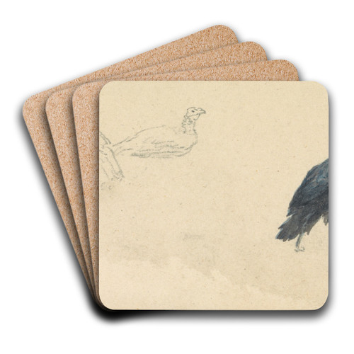 Studies of a Turkey by Robert Hills Art Drink Coaster set
