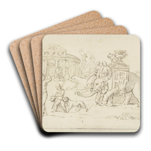 The triumph of Bacchus by Raymond Lafage Art Drink Coaster set