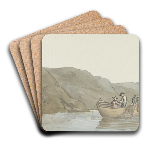 Gezicht op Kaap Paceco in Calabri nabij de stad Scilla by Abraham-Louis-Rodolphe Ducros Art Drink Coaster set