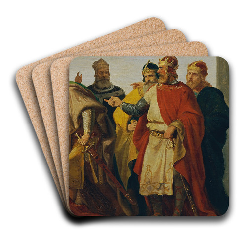 Leopold der Heilige weist die Kaiserkrone zurck by Karl von Blaas Art Drink Coaster set Leopold der Heilige weist die Kaiserkrone zurck by Karl von Blaas Art Drink Coaster set