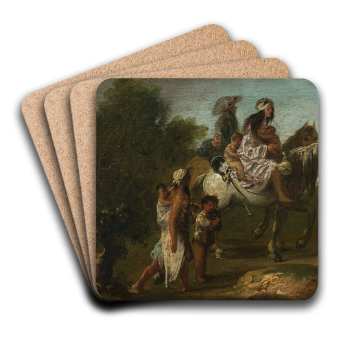 Gipsies on the road by Jacques Callot Art Drink Coaster set