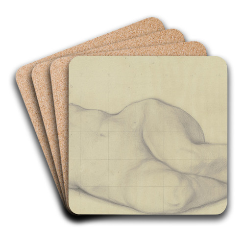 Liegender weiblicher Akt ('Waldnymphe') by Victor Mller Art Drink Coaster set Liegender weiblicher Akt ('Waldnymphe') by Victor Mller Art Drink Coaster set