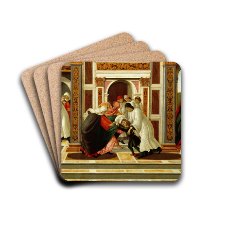 Last Miracle And The Death Of St. Zenobius by Sandro Botticelli Drink Coasters - set of 4