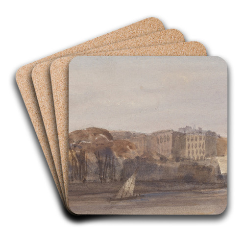 View of Westminster Hall and Bridge from Lambeth by Thomas Hollis Art Drink Coaster set