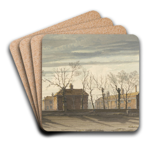 The Fishmonger's Almhouses, Newington Butts, London by Robert Bremmel Schnebbelie Art Drink Coaster set