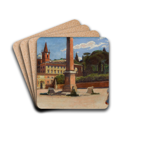 Piazza del Popolo in Rome by Aleksander Gierymski Drink Coasters - set of 4