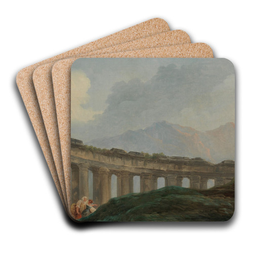 A Colonnade in Ruins by Hubert Robert Art Drink Coaster set