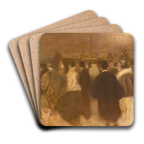 La sortie du thtre by Eugne Carriere Art Drink Coaster set