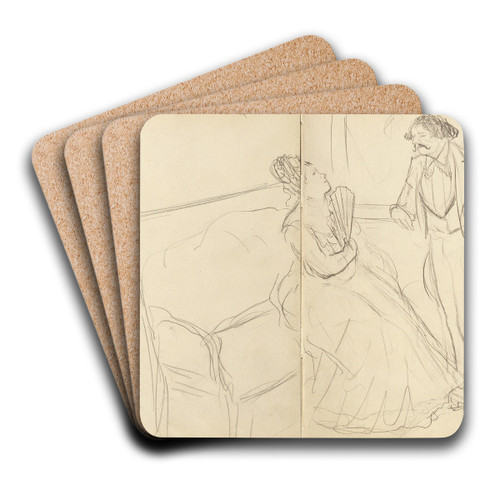 Soire by Edgar Degas Art Drink Coaster set