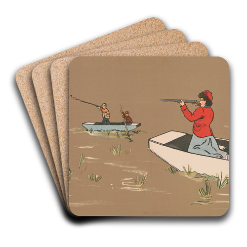 Duck shooting by George Markendorff Art Drink Coaster set