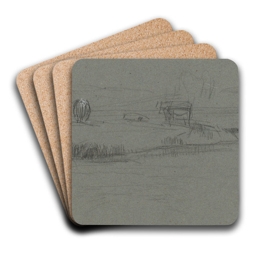 River Bank with Cattle by Constant Troyon Art Drink Coaster set