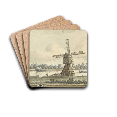 Gezicht op Tienhoven en het huis Herlaar by Jan de Beijer Drink Coasters - set of 4