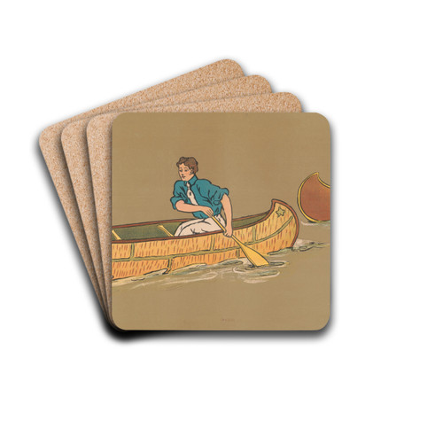 Canoeing by George Markendorff Drink Coasters - set of 4