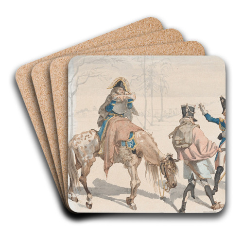 Lunch at the Fork (Le Dejeuner  la Fourchette) by Johann Gottfried Schadow Art Drink Coaster set