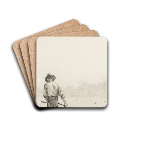 Man with a Scythe by Winslow Homer Drink Coasters - set of 4 Man with a Scythe by Winslow Homer Drink Coasters - set of 4