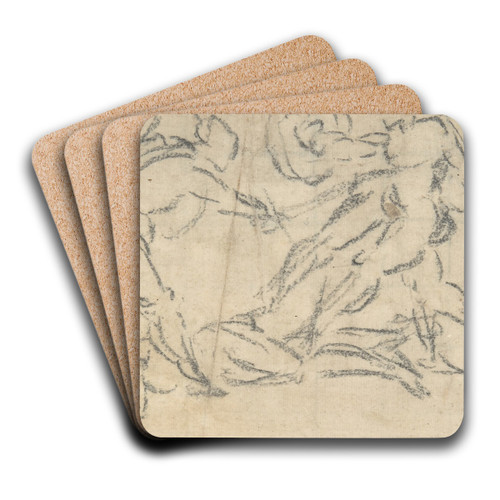 A Battle Scene by Lattanzio Gambara Art Drink Coaster set