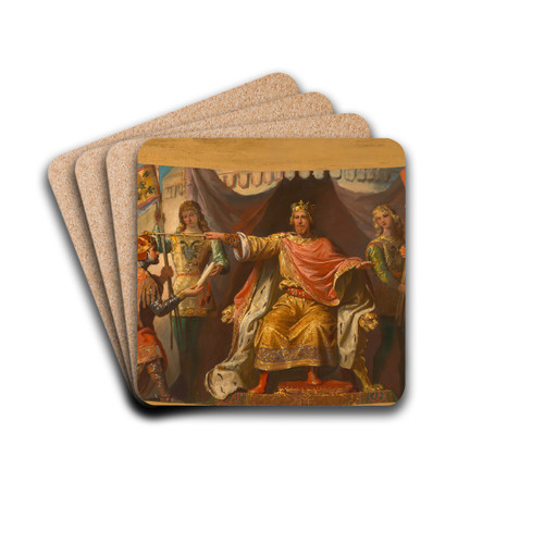 lskizze fr die Fresken in der Ruhmeshalle des Arsenals; Friedrich Barbarossa belehnt Heinrich Jasomirgott und Heinrich den Lwen by Karl von Blaas Drink Coasters - set of 4 lskizze fr die Fresken in der Ruhmeshalle des Arsenals; Friedrich Barbarossa belehnt Heinrich Jasomirgott und Heinrich den Lwen by Karl von Blaas Drink Coasters - set of 4