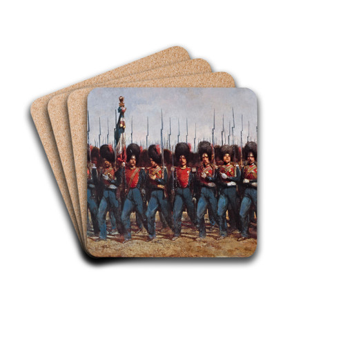 Dfil de la gendarmerie de la Seine, en 1857 by Alcide-Joseph Lorentz Drink Coasters - set of 4 Dfil de la gendarmerie de la Seine, en 1857 by Alcide-Joseph Lorentz Drink Coasters - set of 4