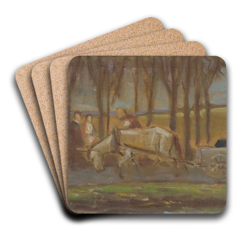 Funeral by Milan Thomka Mitrovsk Art Drink Coaster set
