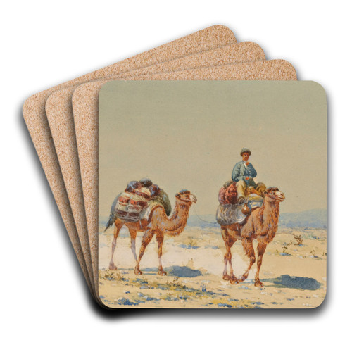 Desert Caravan by Richard Karlovich Zommer Art Drink Coaster set Desert Caravan by Richard Karlovich Zommer Art Drink Coaster set