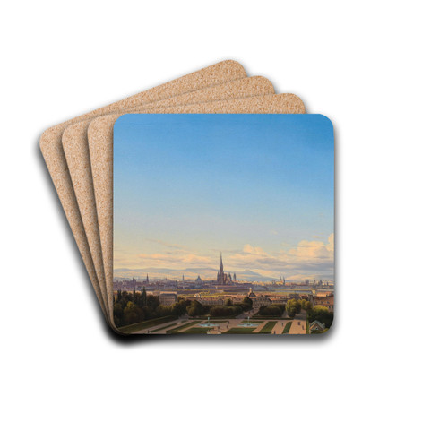 A View of Vienna from the Belvedere Garden by Johann Heinrich Hintze Drink Coasters - set of 4