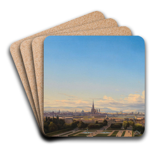 A View of Vienna from the Belvedere Garden by Johann Heinrich Hintze Art Drink Coaster set
