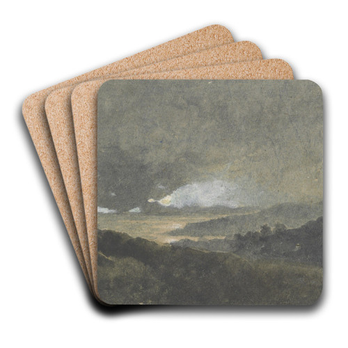 Landscape with windmill by William James Mller Art Drink Coaster set