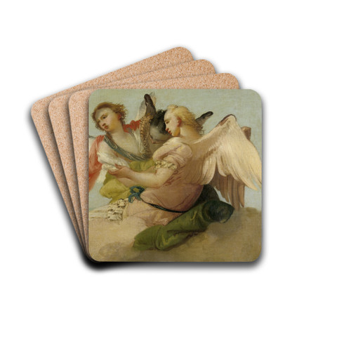 Abraham with the three Angels by Francesco Zugno Drink Coasters - set of 4