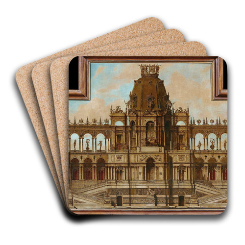 Entwurf fr einen Palast; Fassade by Hans Makart Art Drink Coaster set Entwurf fr einen Palast; Fassade by Hans Makart Art Drink Coaster set