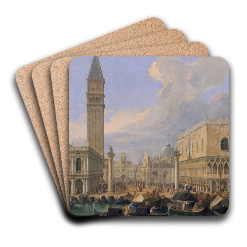 The Molo, Venice, from the Bacino di San Marco by Luca Carlevarijs Art Drink Coaster set